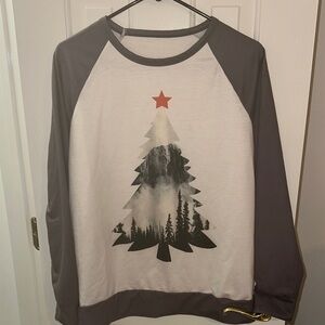 Mountain Christmas tree raglan